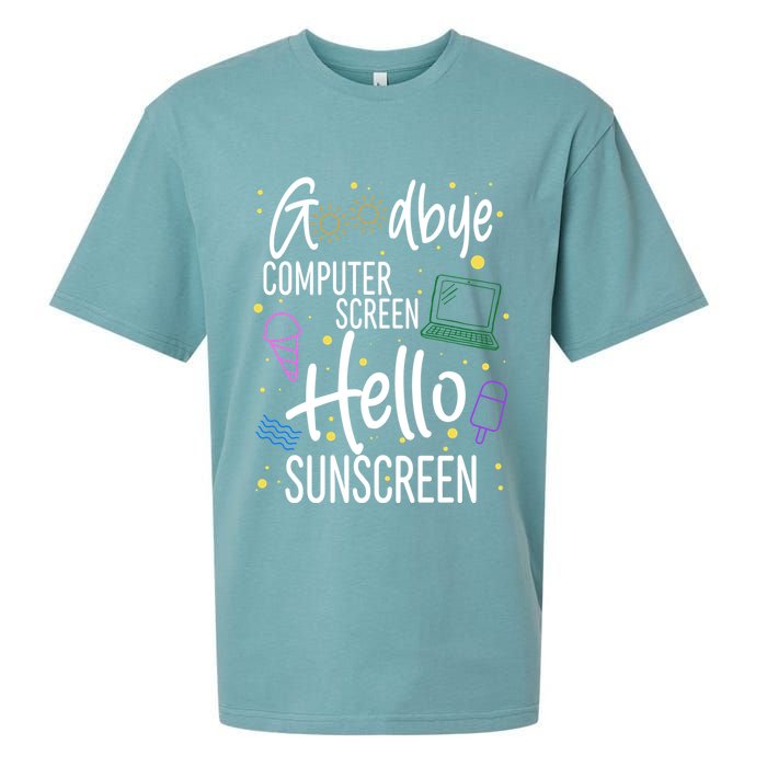 Goodbye Computer Screen Hello Sunscreen Sueded Cloud Jersey T-Shirt