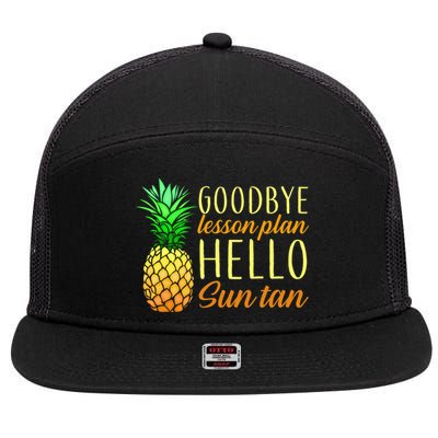 Goodbye Lesson Plan Hello Sun Tan 7 Panel Mesh Trucker Snapback Hat