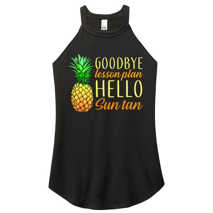 Goodbye Lesson Plan Hello Sun Tan Women's Perfect Tri Rocker Tank
