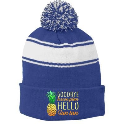 Goodbye Lesson Plan Hello Sun Tan Stripe Pom Pom Beanie