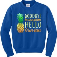 Goodbye Lesson Plan Hello Sun Tan Kids Sweatshirt