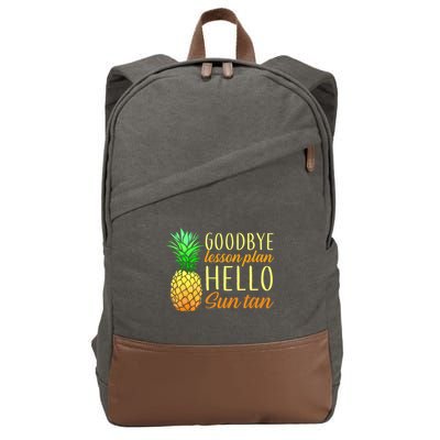 Goodbye Lesson Plan Hello Sun Tan Cotton Canvas Backpack