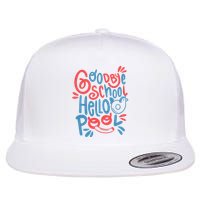 Goodbye School Hello Pool Flat Bill Trucker Hat