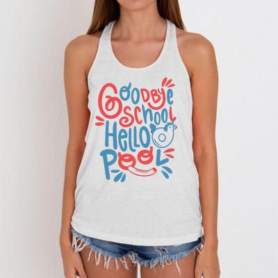 Goodbye School Hello Pool Women's Knotted Racerback Tank