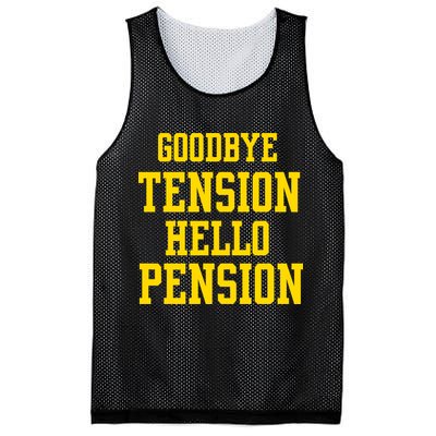 Goodbye Tension Hello Pension Mesh Reversible Basketball Jersey Tank