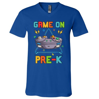 Game On PreK Funny Back To School Preschool Video Games Gift V-Neck T-Shirt