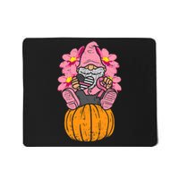 Gnome On Pumpkin Pink Ribbon Breast Cancer Halloween Gift Mousepad