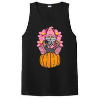 Gnome On Pumpkin Pink Ribbon Breast Cancer Halloween Gift PosiCharge Competitor Tank