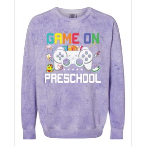 Game On Preschool Back To School Gamer Funny Preschool Gift Colorblast Crewneck Sweatshirt