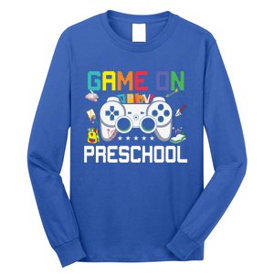 Game On Preschool Back To School Gamer Funny Preschool Gift Long Sleeve Shirt