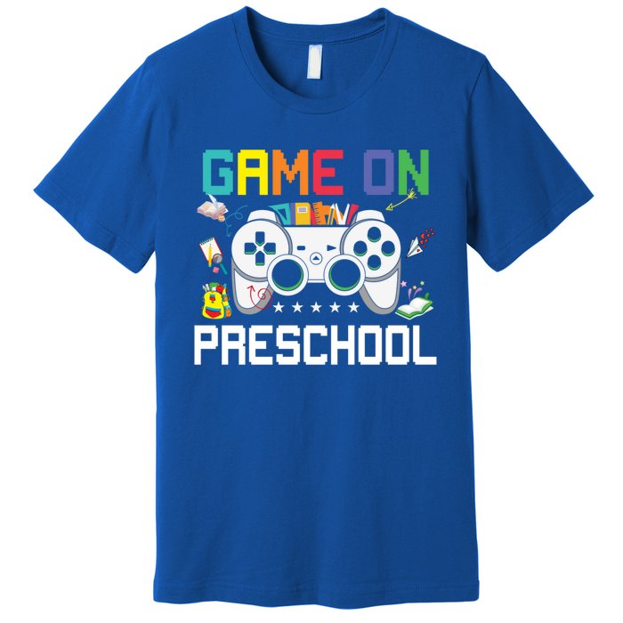 Game On Preschool Back To School Gamer Funny Preschool Gift Premium T-Shirt