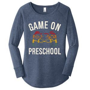 Game On Preschool Funny Back To School First Day Of Sc Gift Women's Perfect Tri Tunic Long Sleeve Shirt