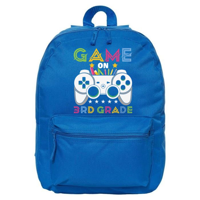 Game On Press Start 3Rd Grade Back To School Gaming Lover Gift 16 in Basic Backpack