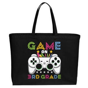 Game On Press Start 3Rd Grade Back To School Gaming Lover Gift Cotton Canvas Jumbo Tote