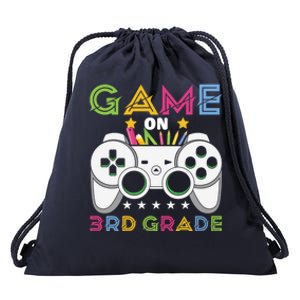 Game On Press Start 3Rd Grade Back To School Gaming Lover Gift Drawstring Bag