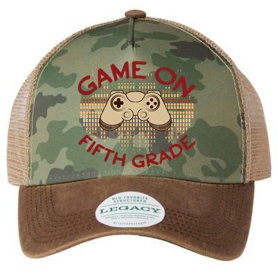 Game On Press Start! 5Th Grade Computer Games Gaming Gamer Funny Gift Legacy Tie Dye Trucker Hat