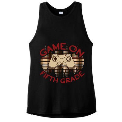Game On Press Start! 5Th Grade Computer Games Gaming Gamer Funny Gift Ladies PosiCharge Tri-Blend Wicking Tank