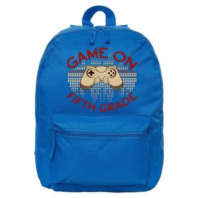 Game On Press Start! 5Th Grade Computer Games Gaming Gamer Funny Gift 16 in Basic Backpack
