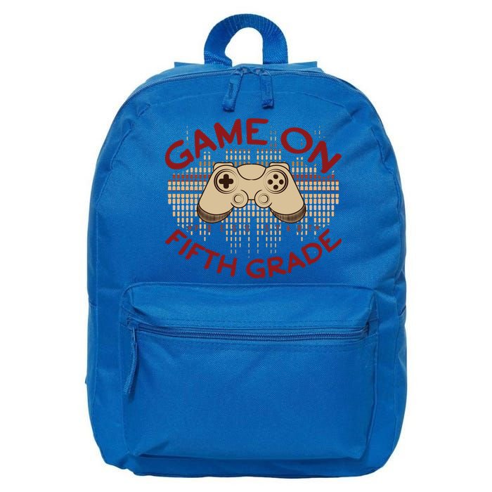 Game On Press Start! 5Th Grade Computer Games Gaming Gamer Funny Gift 16 in Basic Backpack