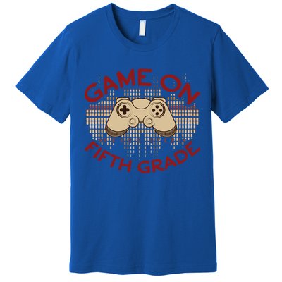Game On Press Start! 5Th Grade Computer Games Gaming Gamer Funny Gift Premium T-Shirt