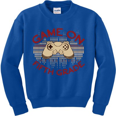 Game On Press Start! 5Th Grade Computer Games Gaming Gamer Funny Gift Kids Sweatshirt