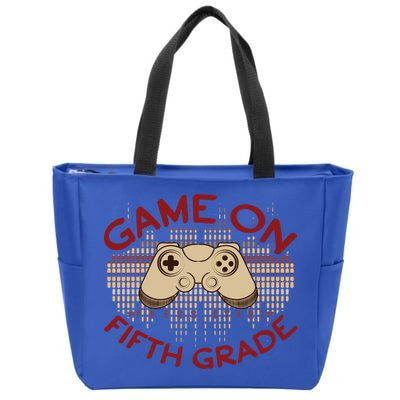 Game On Press Start! 5Th Grade Computer Games Gaming Gamer Funny Gift Zip Tote Bag