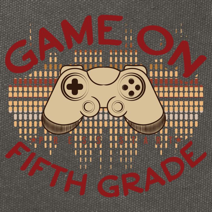 Game On Press Start! 5Th Grade Computer Games Gaming Gamer Funny Gift Cotton Canvas Backpack