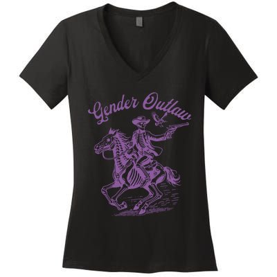 Gender Outlaw Pride Women's V-Neck T-Shirt