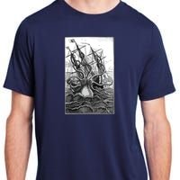 Giant Octopus Pirate Ship Vintage Kraken Sailing Squid Adult ChromaSoft Performance T-Shirt