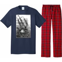 Giant Octopus Pirate Ship Vintage Kraken Sailing Squid Pajama Set