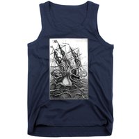 Giant Octopus Pirate Ship Vintage Kraken Sailing Squid Tank Top