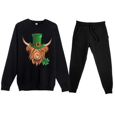 Go On Pinch Me St Patricks Day Cow Farmer Farming Premium Crewneck Sweatsuit Set