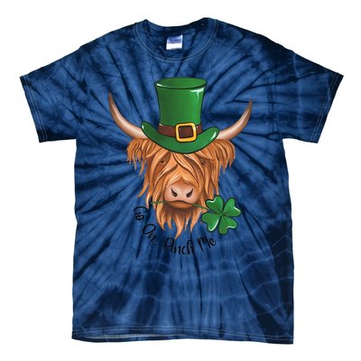 Go On Pinch Me St Patricks Day Cow Farmer Farming Tie-Dye T-Shirt