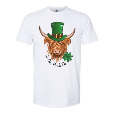 Go On Pinch Me St Patricks Day Cow Farmer Farming Softstyle CVC T-Shirt