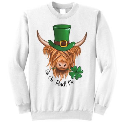 Go On Pinch Me St Patricks Day Cow Farmer Farming Sweatshirt