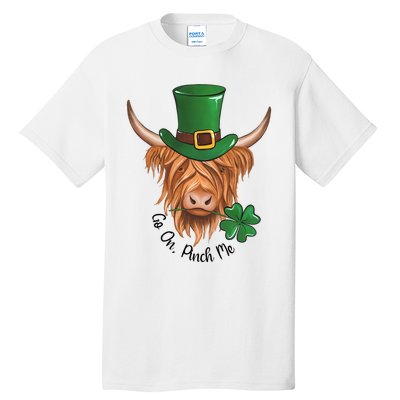 Go On Pinch Me St Patricks Day Cow Farmer Farming Tall T-Shirt