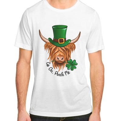 Go On Pinch Me St Patricks Day Cow Farmer Farming Adult ChromaSoft Performance T-Shirt