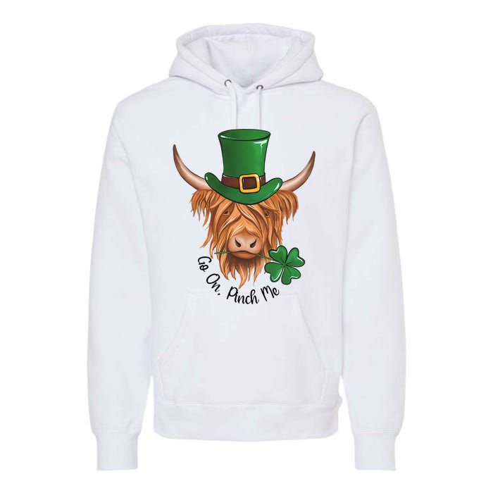 Go On Pinch Me St Patricks Day Cow Farmer Farming Premium Hoodie