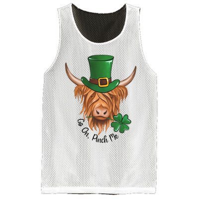 Go On Pinch Me St Patricks Day Cow Farmer Farming Mesh Reversible Basketball Jersey Tank