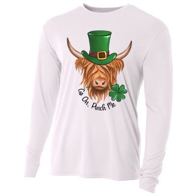 Go On Pinch Me St Patricks Day Cow Farmer Farming Cooling Performance Long Sleeve Crew