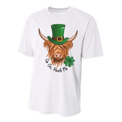 Go On Pinch Me St Patricks Day Cow Farmer Farming Performance Sprint T-Shirt