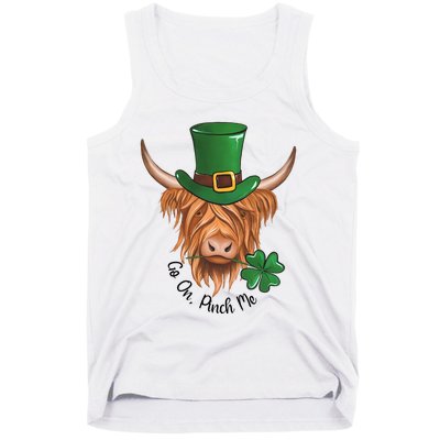 Go On Pinch Me St Patricks Day Cow Farmer Farming Tank Top