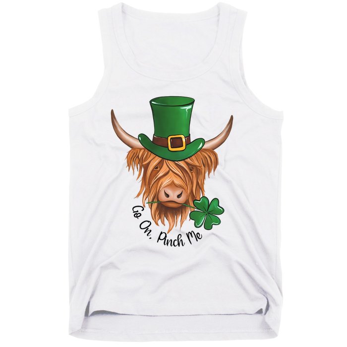 Go On Pinch Me St Patricks Day Cow Farmer Farming Tank Top