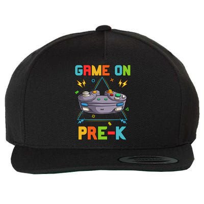 Game On PreK Funny Back To School Preschool Video Games Gift Wool Snapback Cap