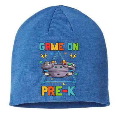 Game On PreK Funny Back To School Preschool Video Games Gift Sustainable Beanie