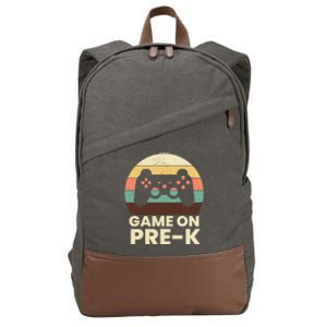 Game On PreK Video Game First Day Back To School Gamer Meaningful Gift Cotton Canvas Backpack