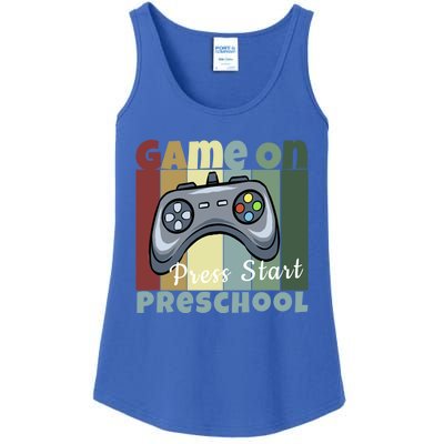 Game On Press Start Preschool Gamer Back To School Vintage Cute Gift Ladies Essential Tank