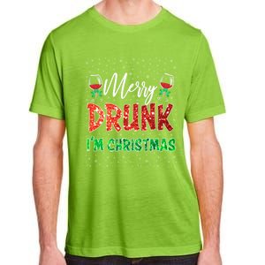 Glass Of Red Wine Merry Drunk IM Christmas Funny Xmas Gift Adult ChromaSoft Performance T-Shirt