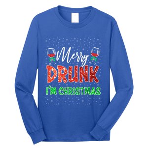 Glass Of Red Wine Merry Drunk IM Christmas Funny Xmas Gift Long Sleeve Shirt