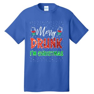 Glass Of Red Wine Merry Drunk IM Christmas Funny Xmas Gift Tall T-Shirt